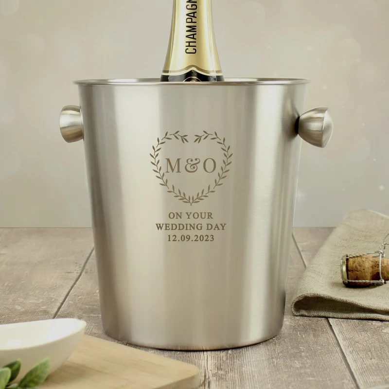 Personalised Stainless Steel Ice Bucket - Great For Anniversaries, Weddings & Special Moments