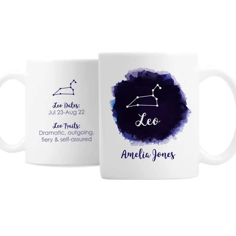 Personalised Leo Zodiac Star Sign Mug (July 23rd - August 22nd)