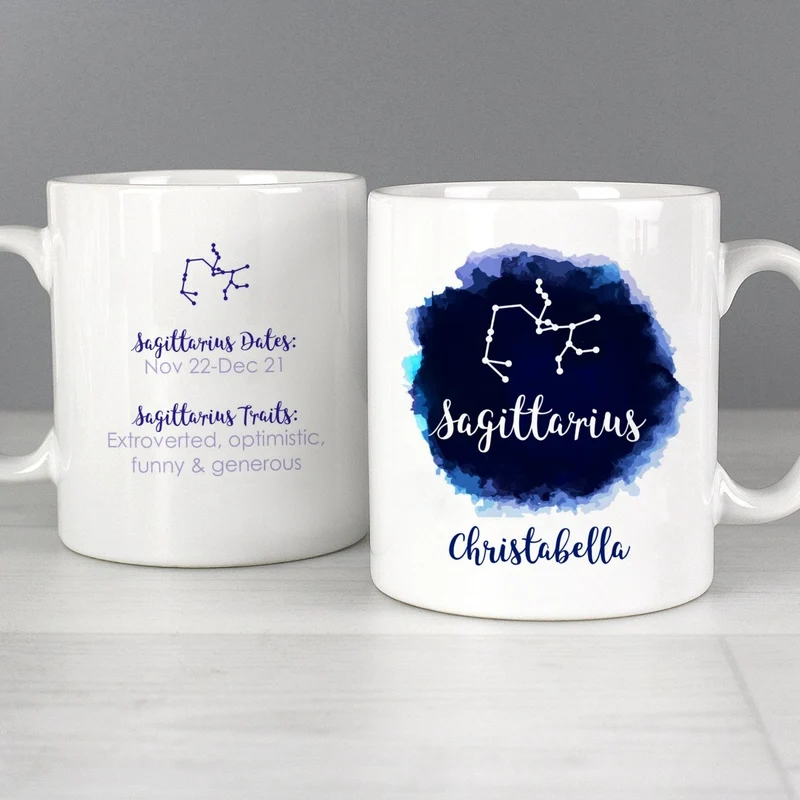 Personalised Sagittarius Zodiac Star Sign Mug (November 22nd - December 21st)