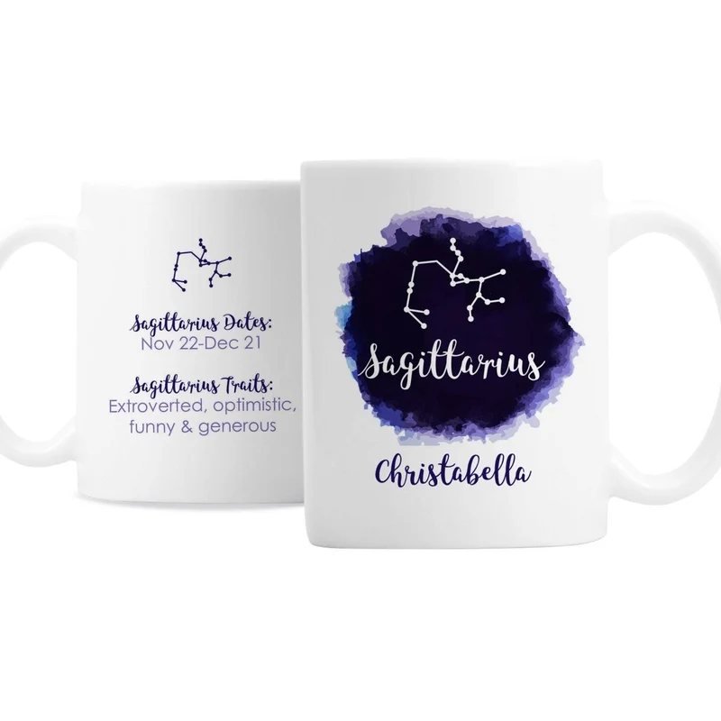 Personalised Sagittarius Zodiac Star Sign Mug (November 22nd - December 21st)