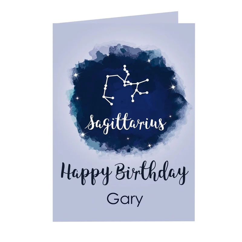 Personalised Sagittarius Zodiac Star Sign Card (November 22nd - December 21st)