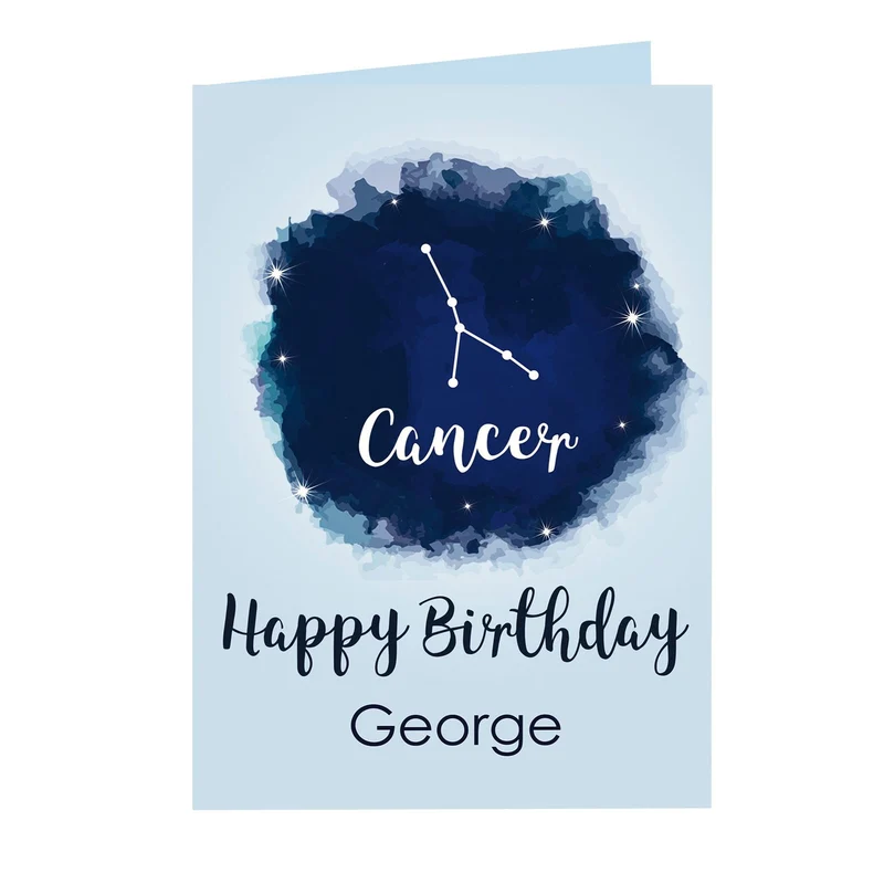 Personalised Cancer Zodiac Star Sign Card (21st June - 22nd July)