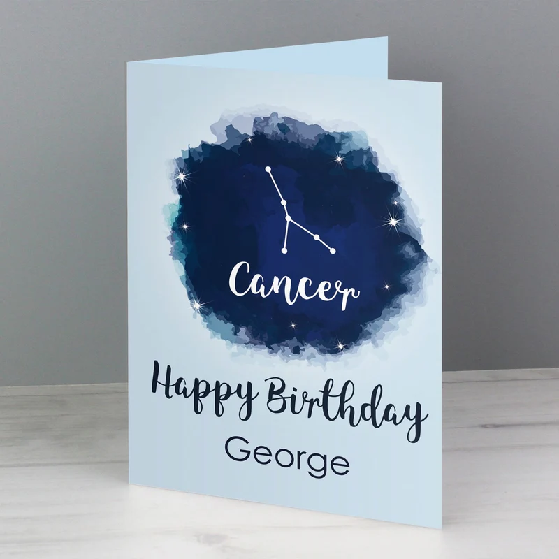 Personalised Cancer Zodiac Star Sign Card (21st June - 22nd July)