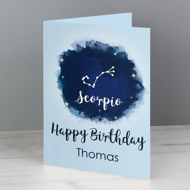 Personalised Scorpio Zodiac Star Sign Card (October 23rd - November 21st)