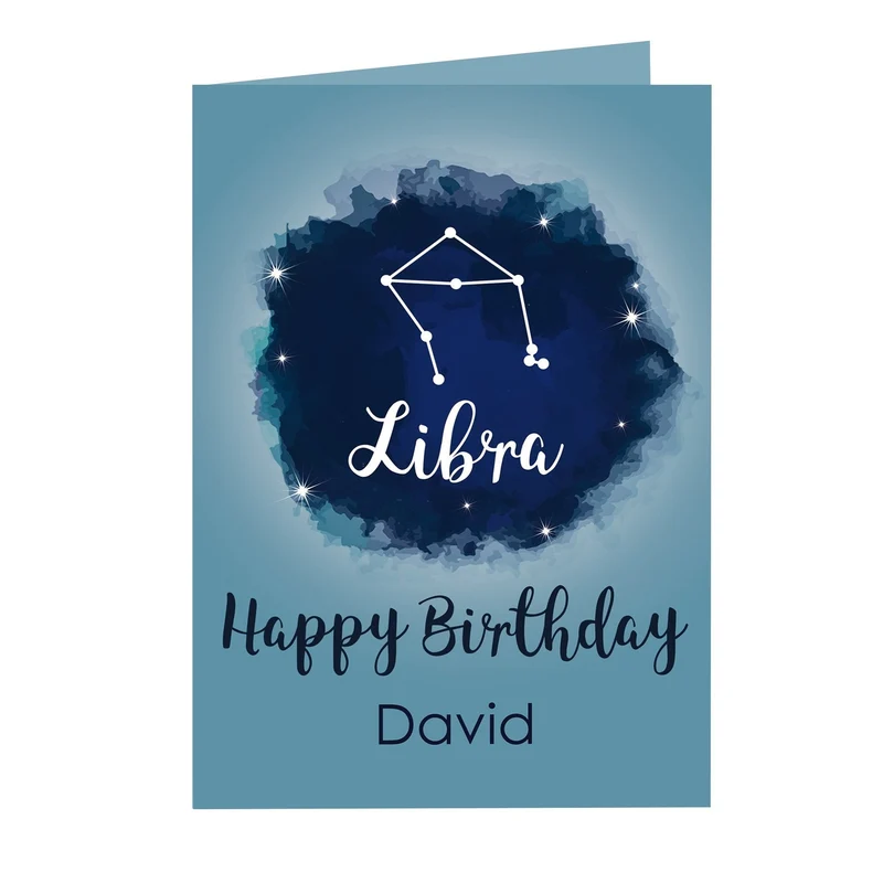 Personalised Libra Zodiac Star Sign Card (September 23rd - October 22nd)