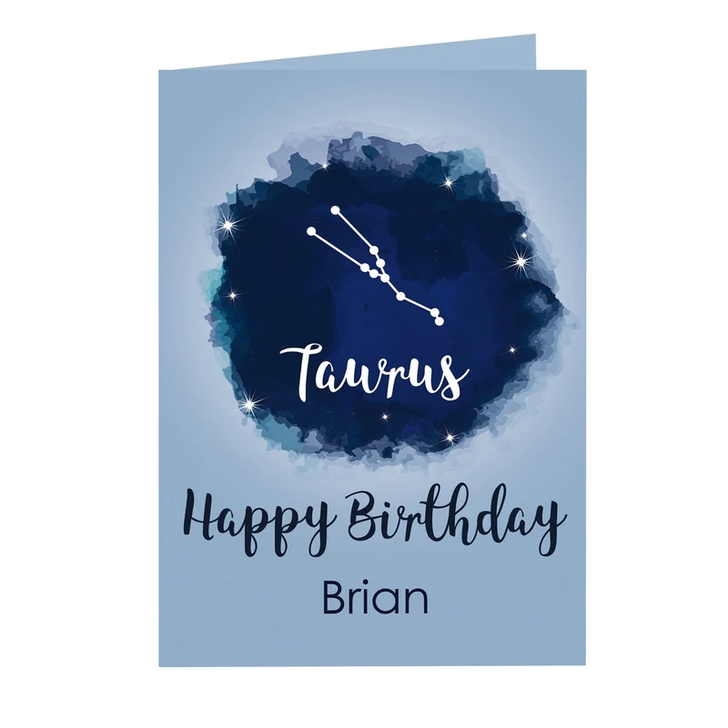 Personalised Taurus Zodiac Star Sign Card (April 20th - May 20th)