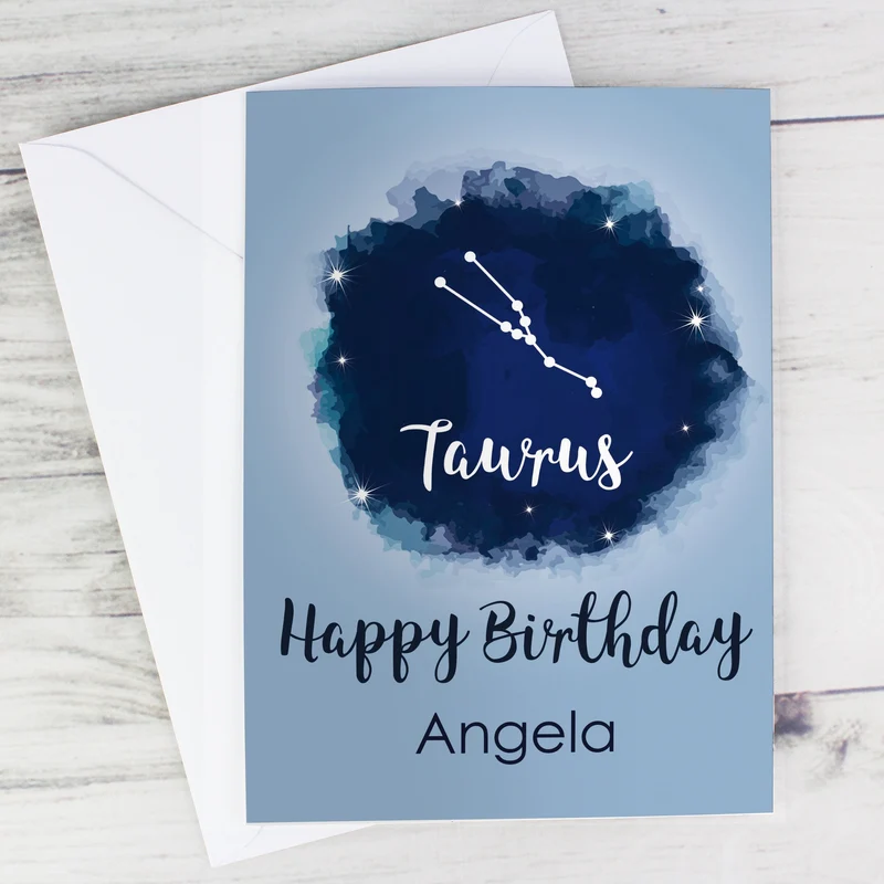 Personalised Taurus Zodiac Star Sign Card (April 20th - May 20th)