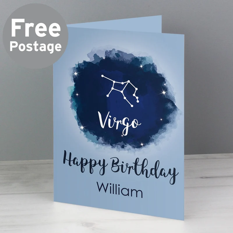 Personalised Virgo Zodiac Star Sign Card (August 23rd - September 22nd)