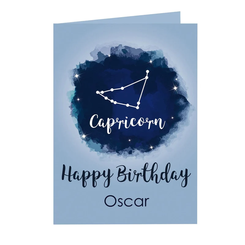Personalised Capricorn Zodiac Star Sign Card (December 22nd - 19th January)