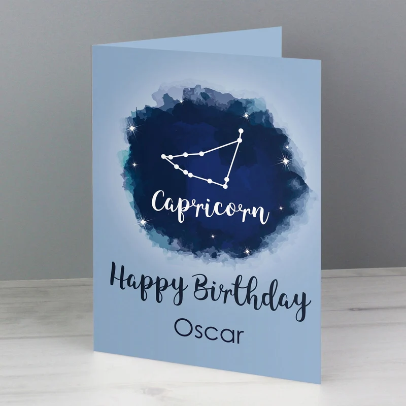Personalised Capricorn Zodiac Star Sign Card (December 22nd - 19th January)