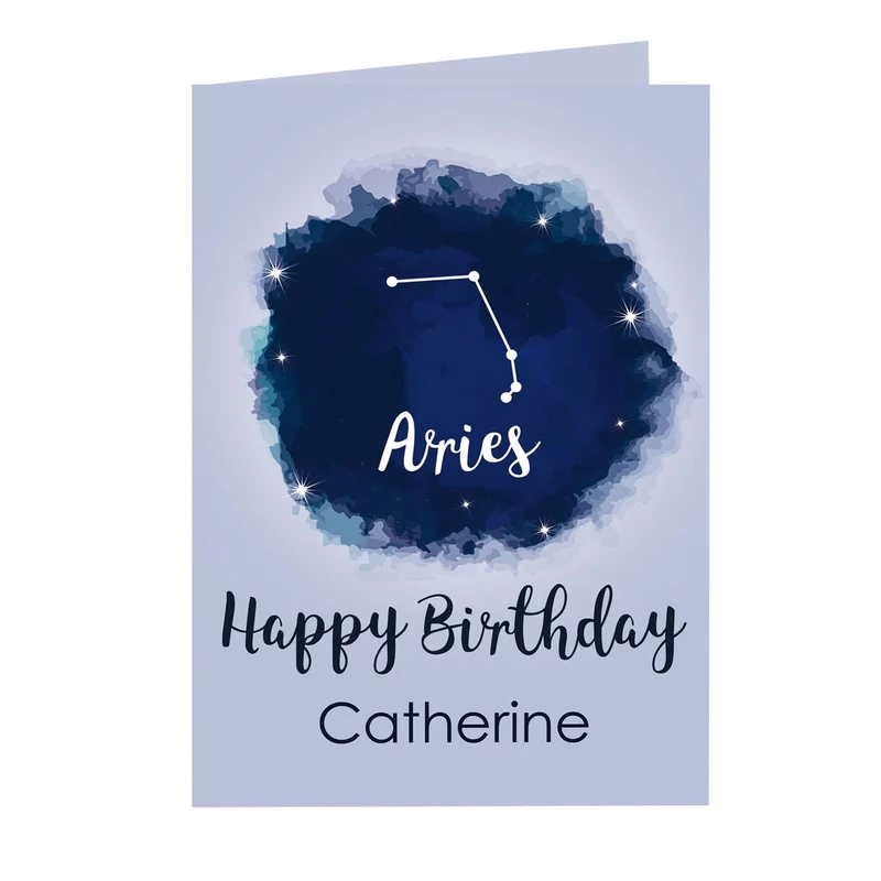 Personalised Aries Zodiac Star Sign Card (March 21st-April 19th)