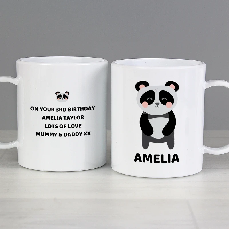 Personalised Panda Plastic Mug