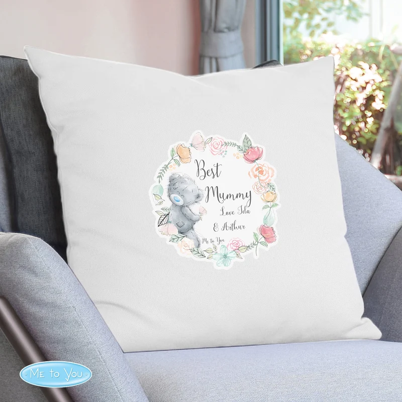 Personalised Me To You Floral Cream Cushion Cover