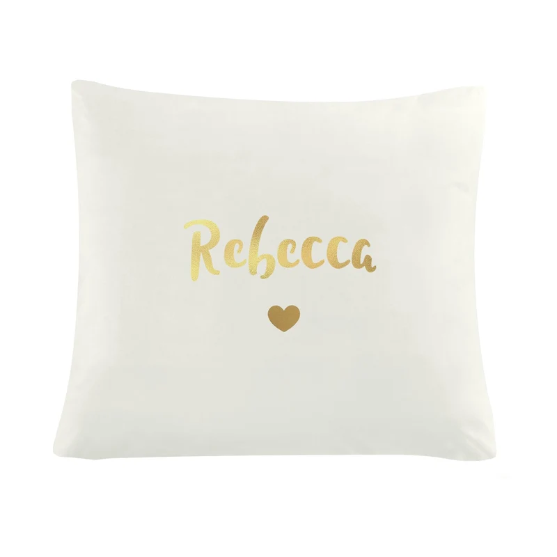 Personalised Gold Name Black Cushion Cover