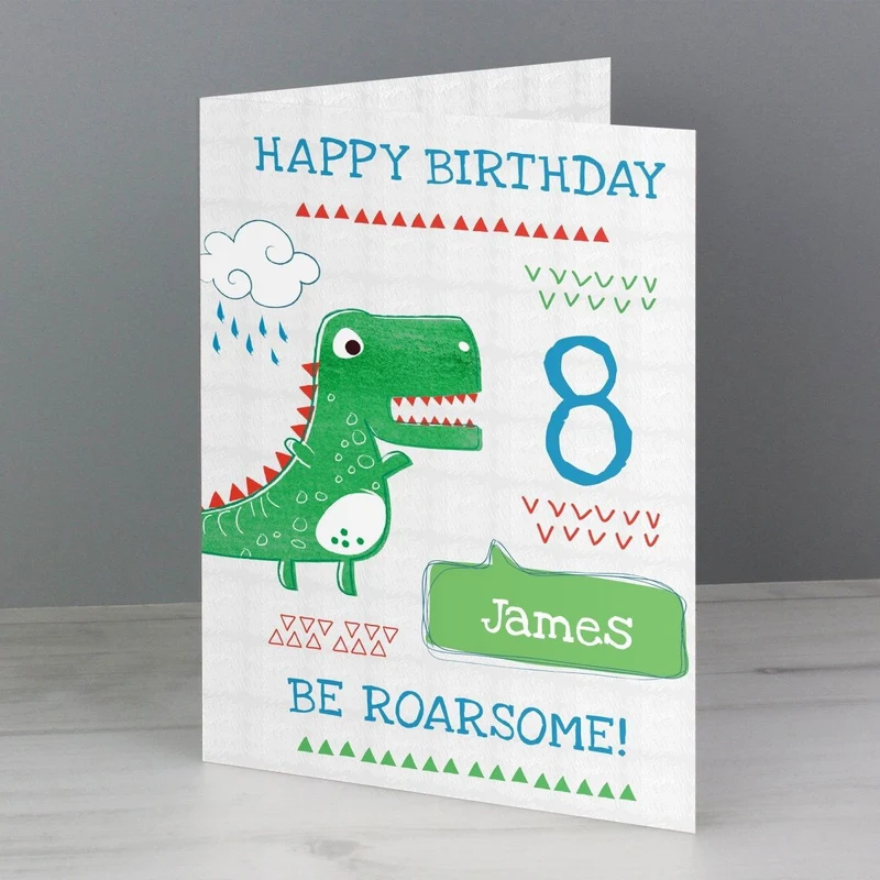 Personalised 'Be Roarsome' Dinosaur Card