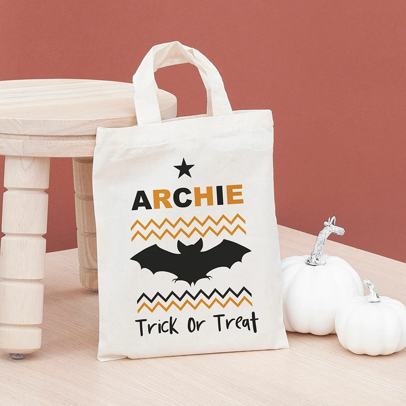 Personalised Personalised Cotton Halloween Trick or Treat Bag