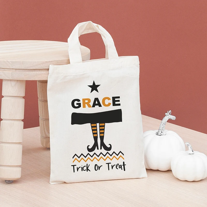 Personalised Personalised Cotton Halloween Trick or Treat Bag