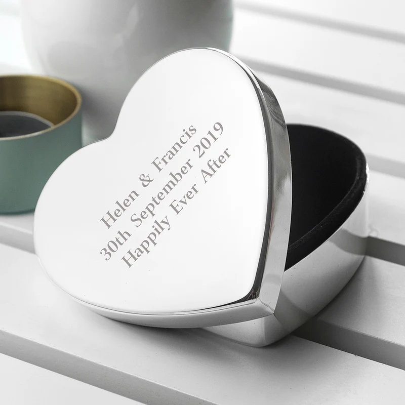 Personalised Personalised Classic Silver Heart Trinket Box