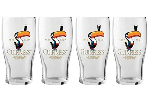 Guinness Toucan Pint Glass, 4 pack