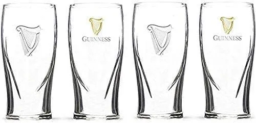 Guinness Signature Pub Edition Pint Glass - 20 Ounce Pints - Set of 4