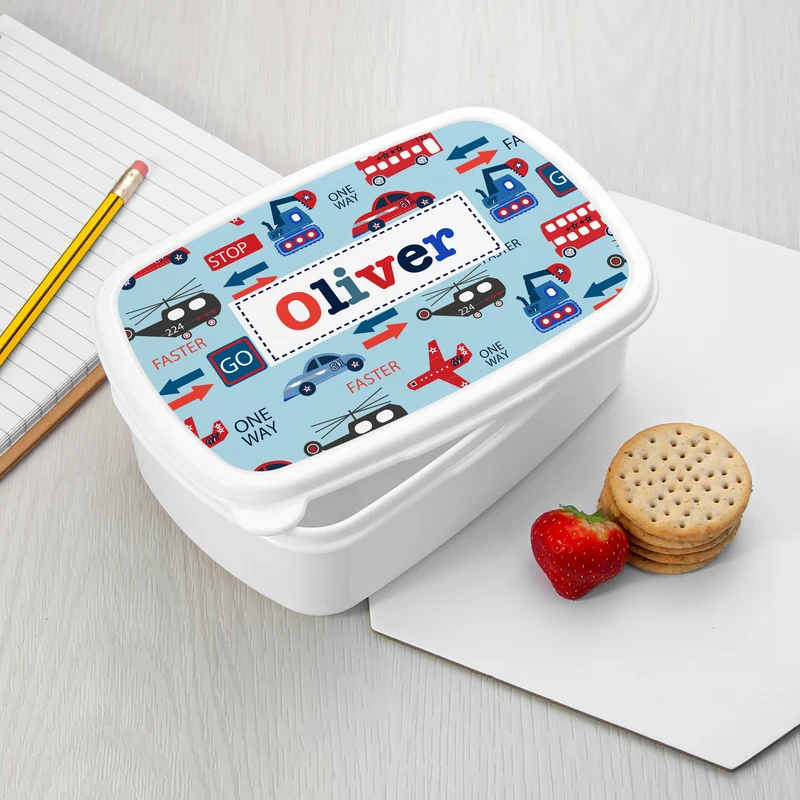 Personalised Personalised Boy's Patterned Lunch Box