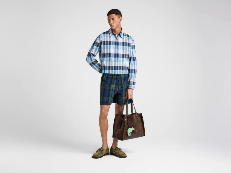 MENS FRONT ZIP BLOUSON IN NAVY & BLUE