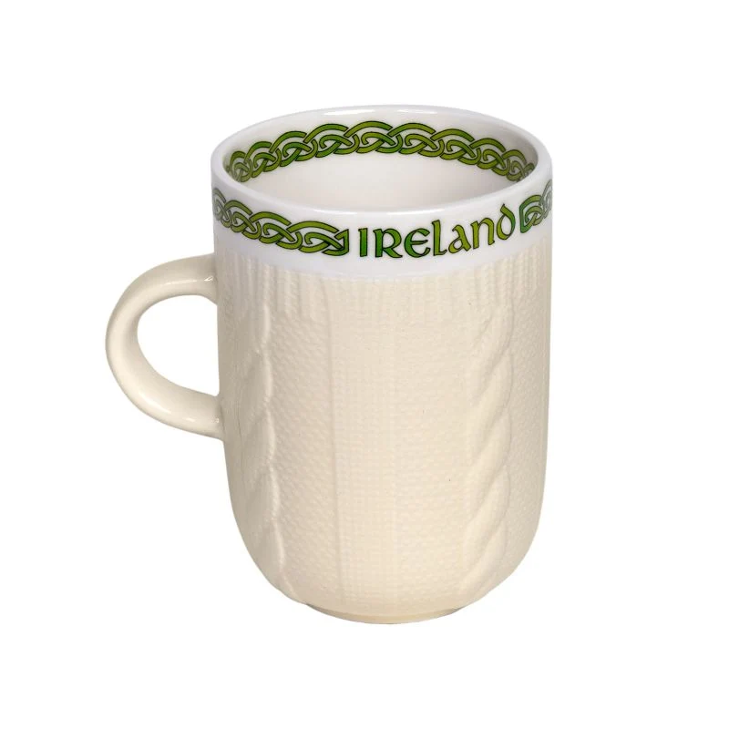 Aran Cable Design Irish Mug, Beige