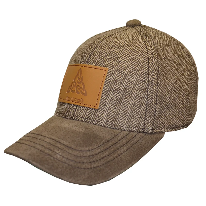 Brown Herringbone Trinity Tweed Baseball Cap