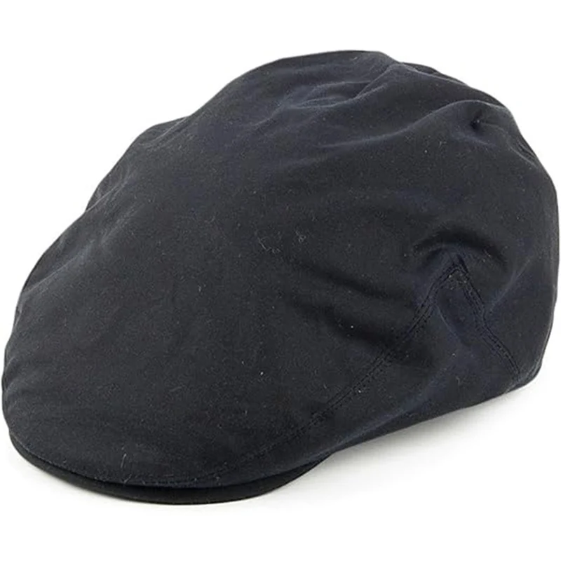 Men's Waxed Cotton Irish Flat Cap, Navy
