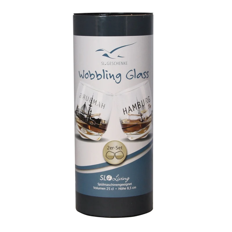 Wobbling Glas „Hamburg“ - 2er Set Das Glas wackelt, kippt aber nicht um.