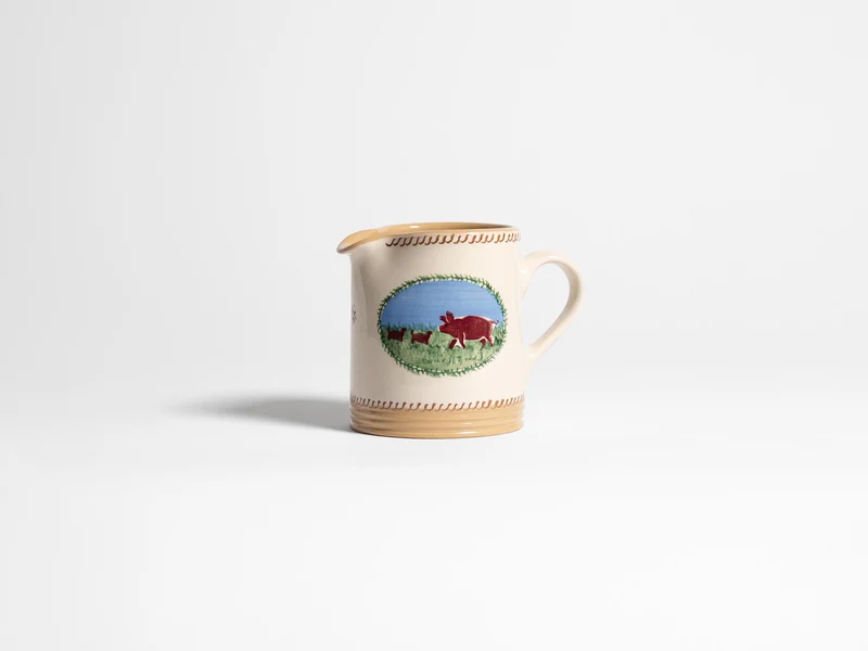 NICHOLAS MOSSE SMALL CYLINDER JUG IN WHITE & MULTI