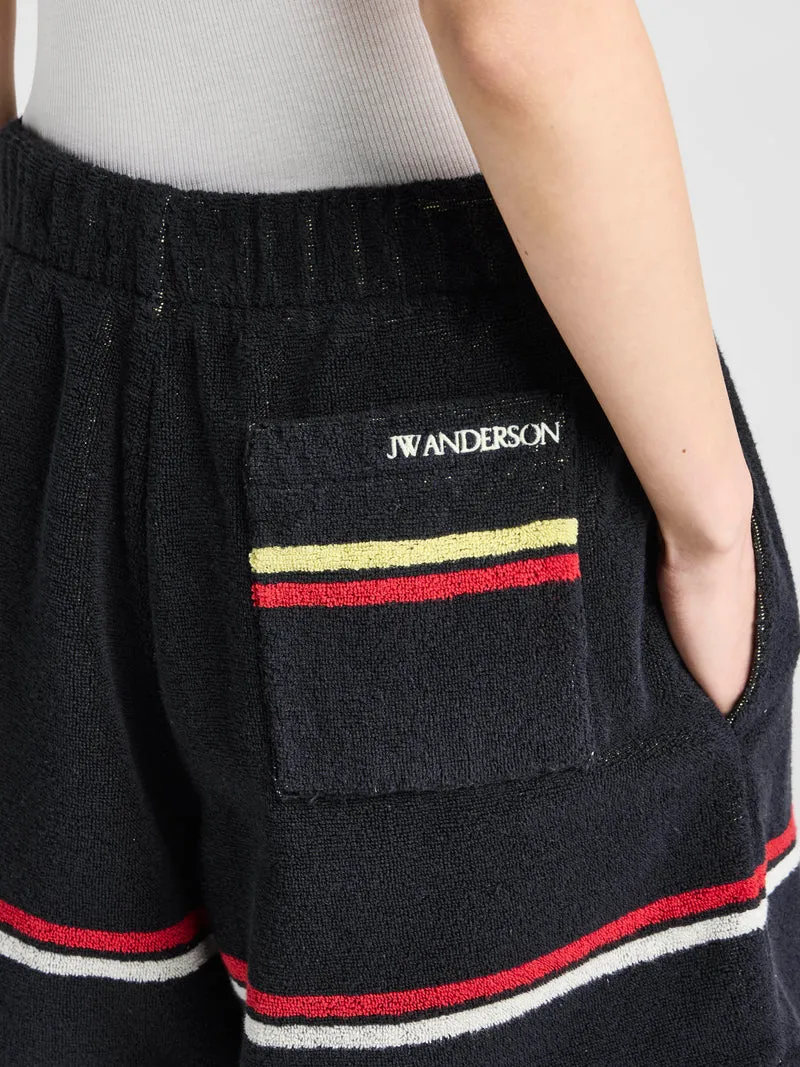 Unisex JW ANDERSON X GUINNESS TOWELLING SHORTS IN BLACK