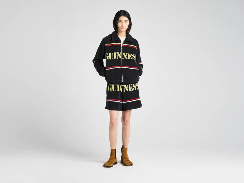 Unisex JW ANDERSON X GUINNESS TOWELLING SHORTS IN BLACK