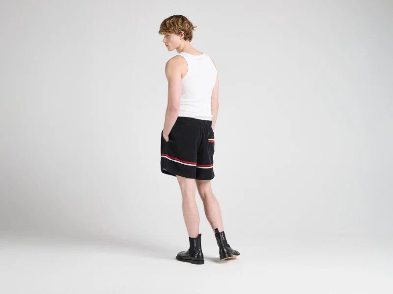 Unisex JW ANDERSON X GUINNESS TOWELLING SHORTS IN BLACK