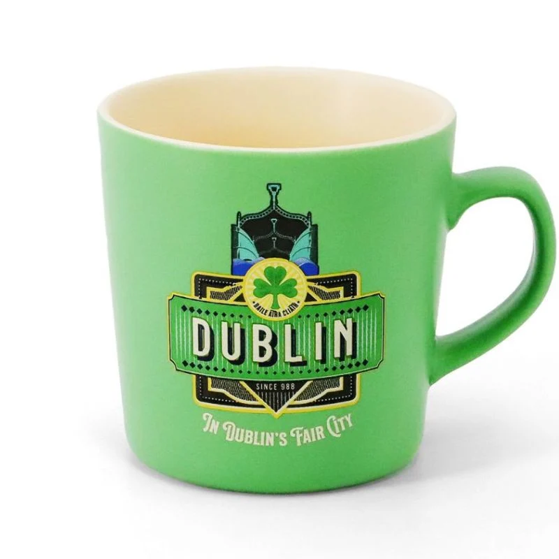 Ceramic Dublin Irish Coffee Mug, Green