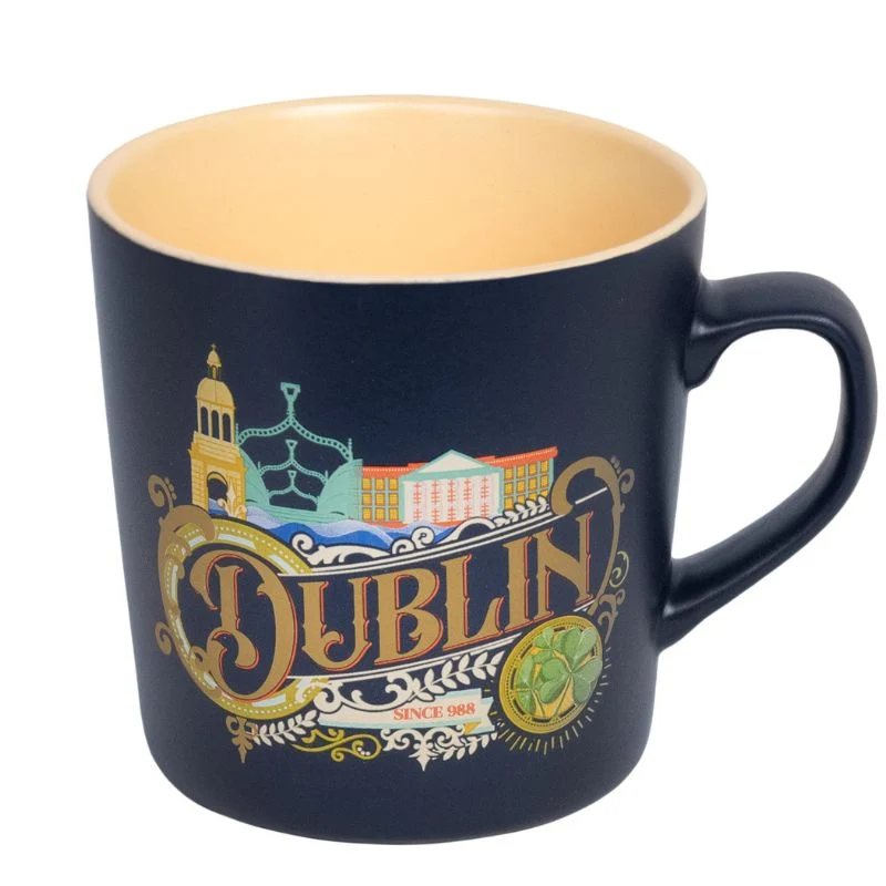 Ceramic Dublin Irish Coffee Mug, Blue
