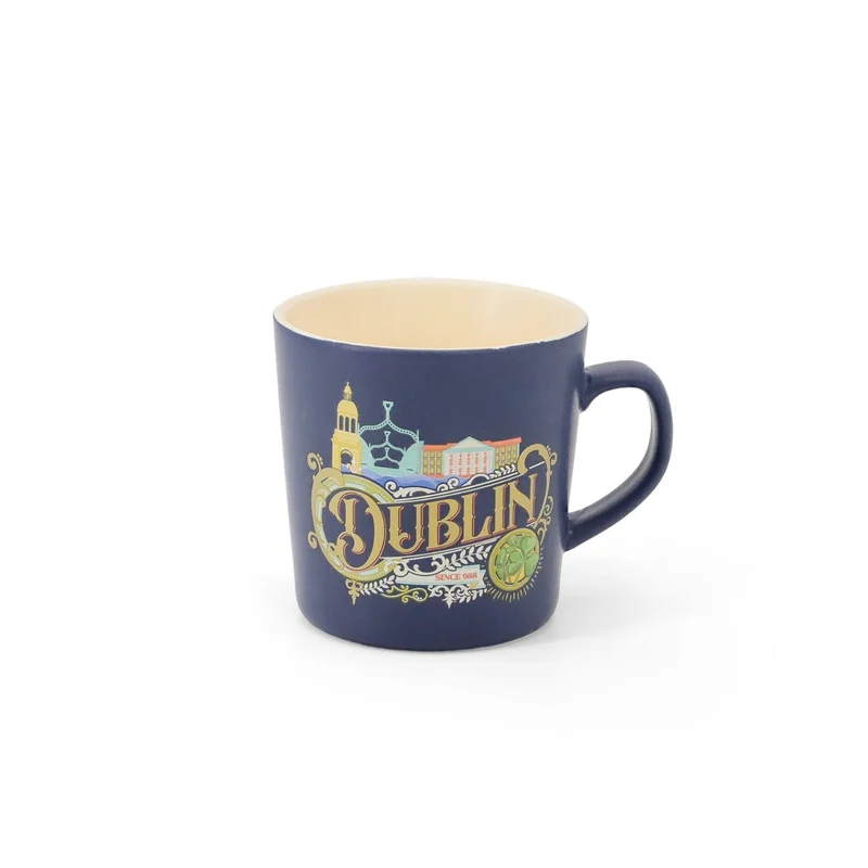 Ceramic Dublin Irish Coffee Mug, Blue