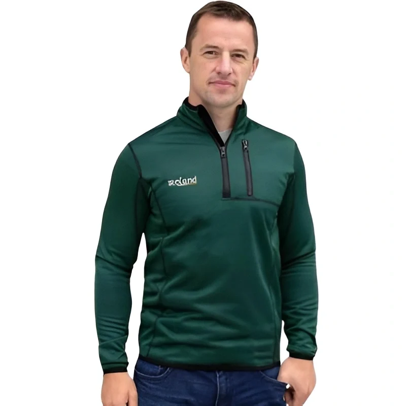 Men's Half Zip Irish Vintage Style Sweatshirt, Green