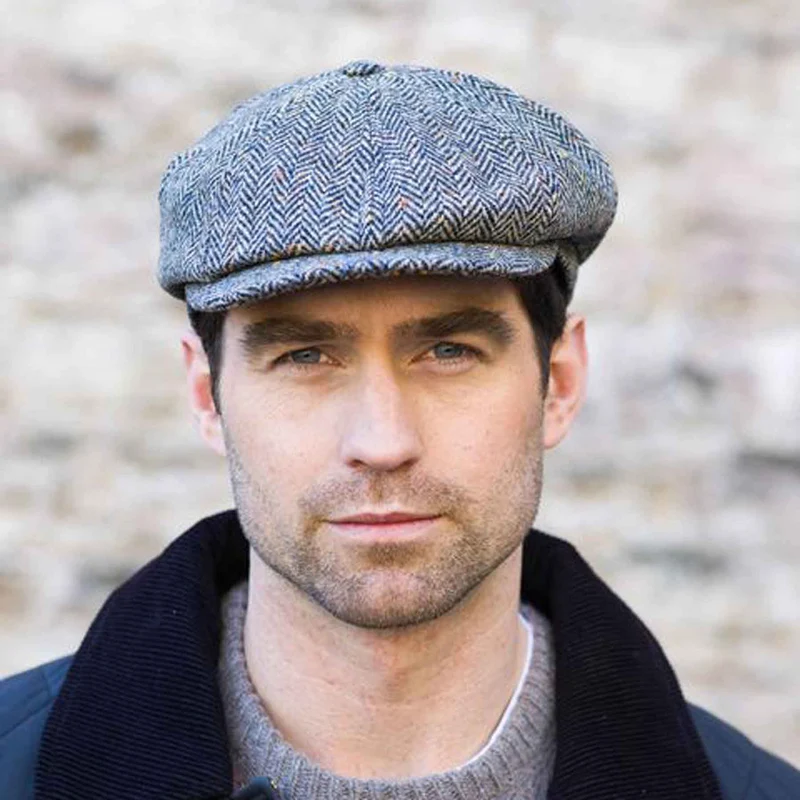 Herringbone Tweed Flat Cap