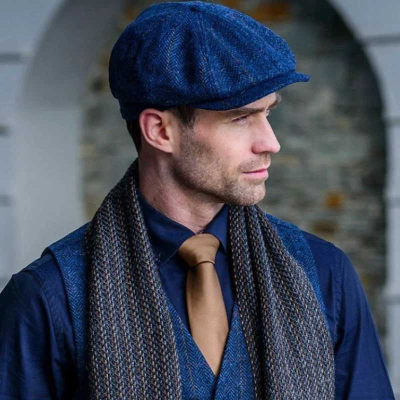 Herringbone Tweed Flat Cap