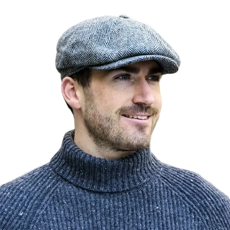 Herringbone Tweed Flat Cap