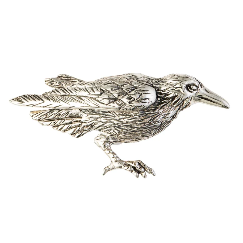 Oxidized Silver Mystical Celtic Raven Pendant