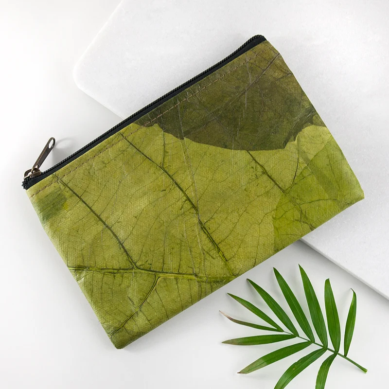 Leaf Leather Clutch Bag - Small