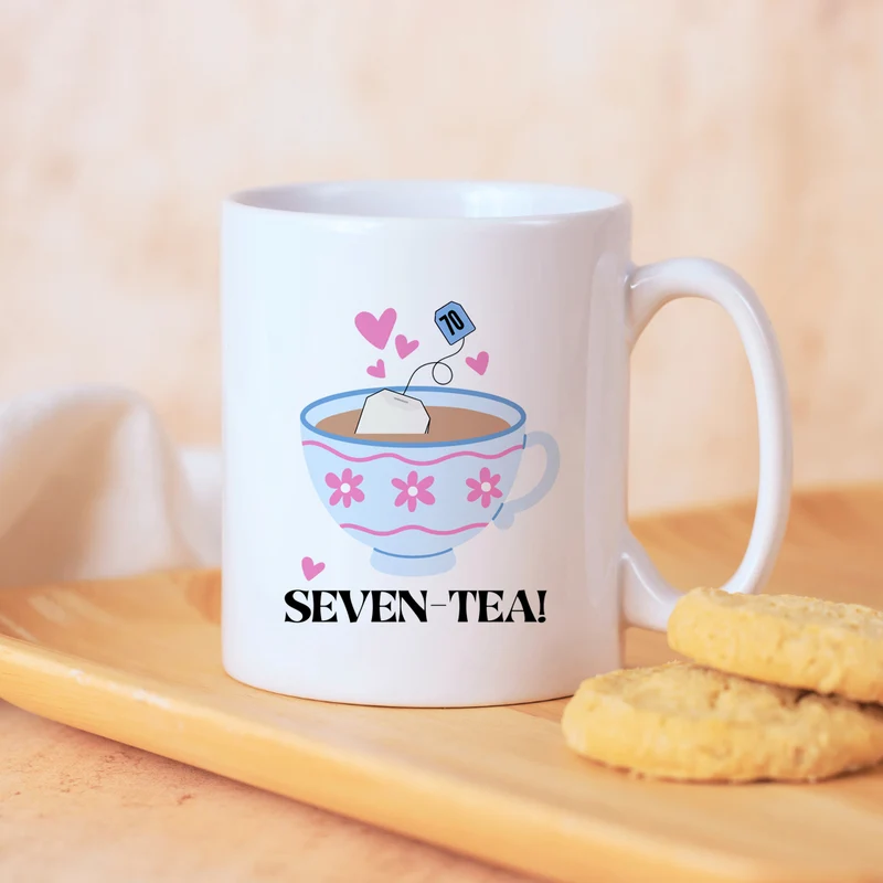 Seven-Tea Tea Mug Gift Idea for 70th Birthday