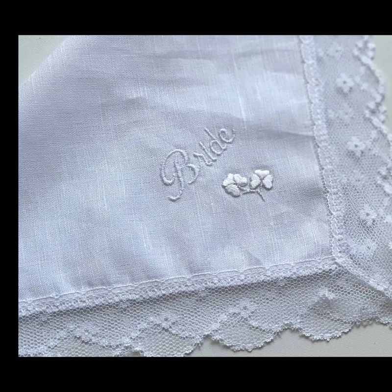 Bride" Hanky with Shamrocks