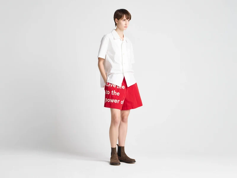 Unisex JW ANDERSON X GUINNESS SLOGAN TRACK SHORTS IN RED