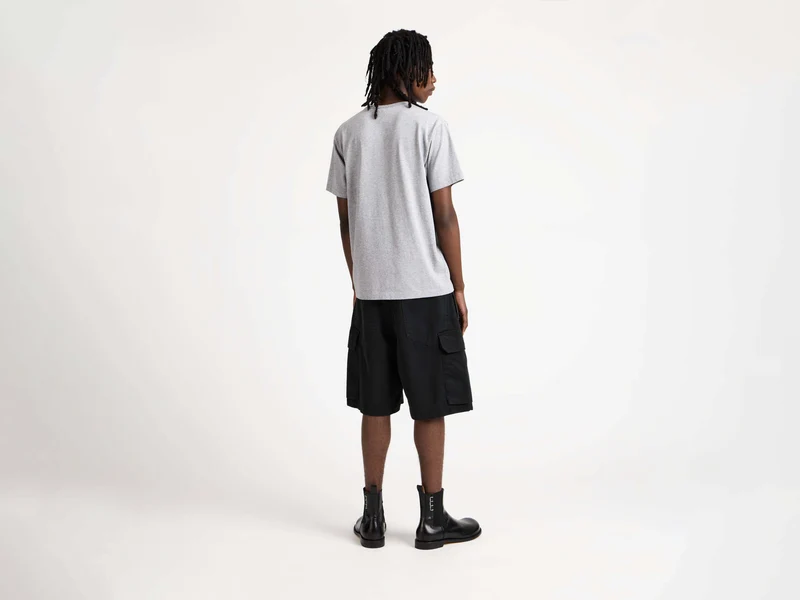 MENS TWISTED PATCH POCKET SHORTS IN BLACK
