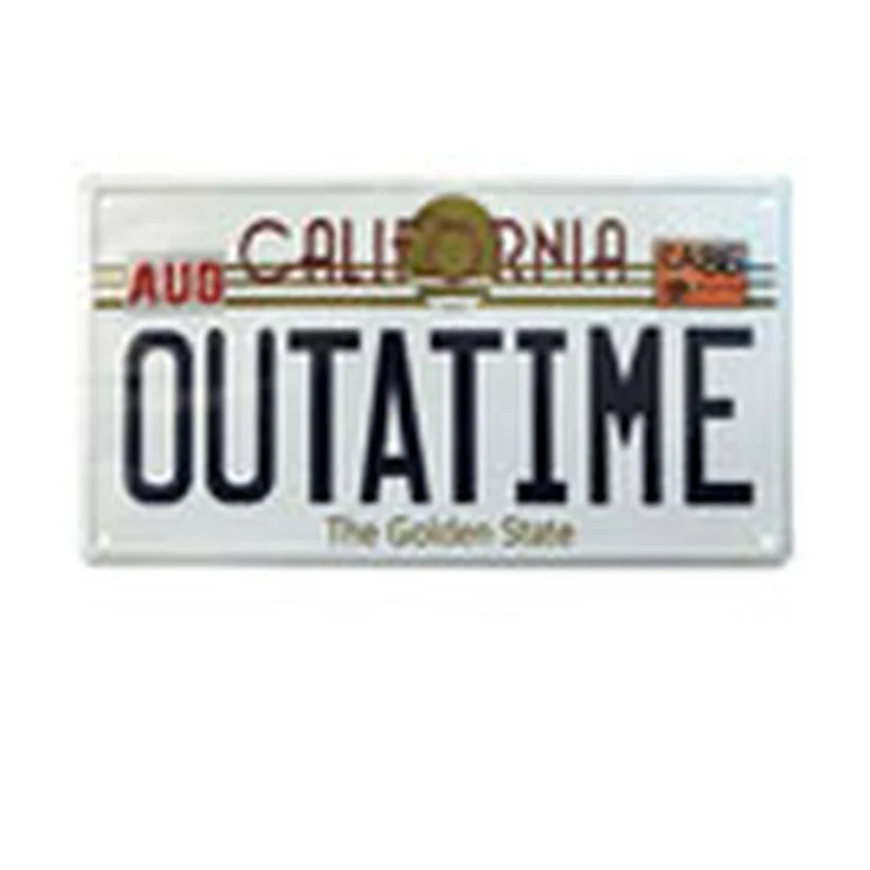Zurück in die Zukunft Me­tall­schild Outatime DeLorean Nummernschild
