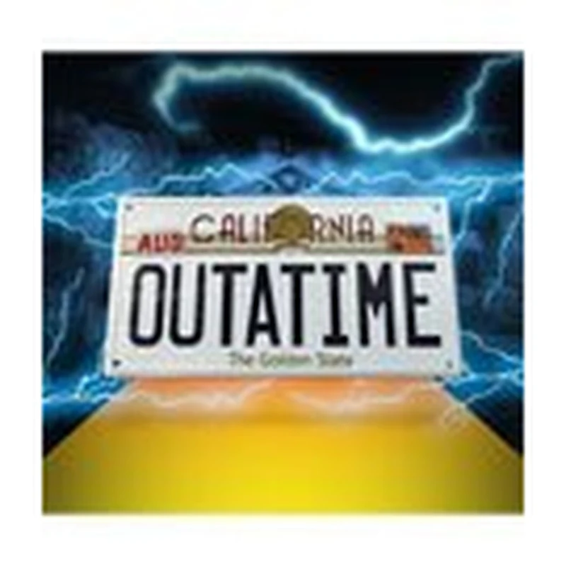 Zurück in die Zukunft Me­tall­schild Outatime DeLorean Nummernschild