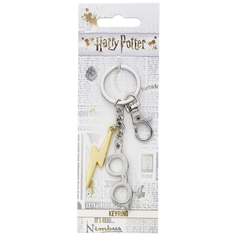 Harry Potter Schlüsselanhänger Blitz & Brille (versilbert)